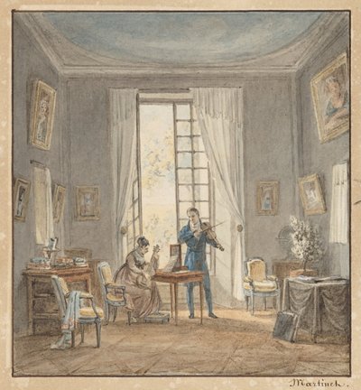Salonin sisustus, jossa Gabriel d