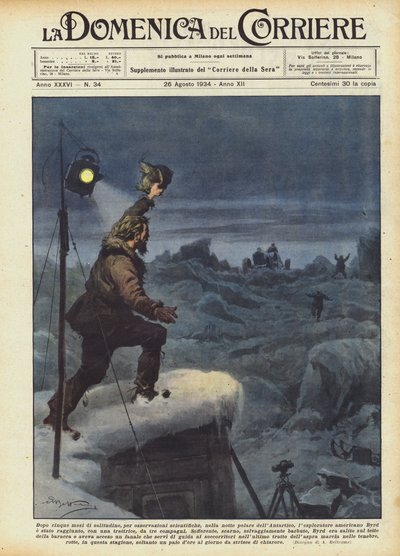 Viiden kuukauden yksinäisyyden jälkeen tieteellisiä havaintoja varten Etelämantereen napayössä? tekijältä Achille Beltrame