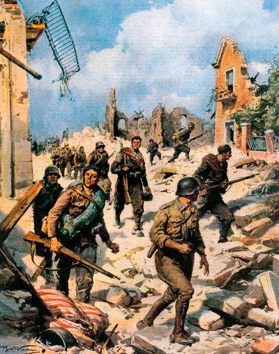 Taisteli Teruelissa Espanjan sisällissodan aikana, Achille Beltrame (1871-1945) La Domenica del Corrieresta tekijältä Achille Beltrame