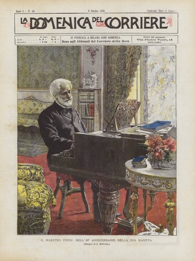 Maestro Verdi syntymänsä 86-vuotispäivänä tekijältä Achille Beltrame