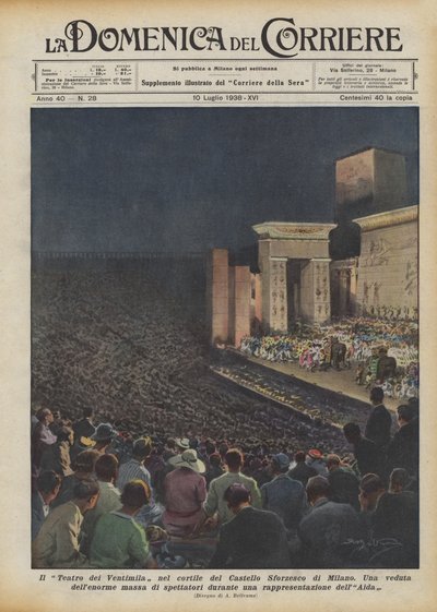 Teatro dei Ventimila Castello Sforzescon pihalla Milanossa tekijältä Achille Beltrame