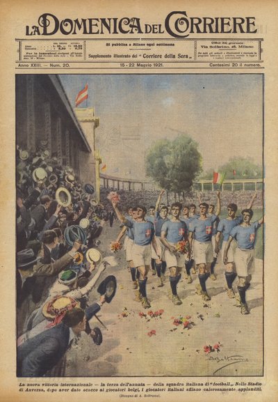 Italian jalkapallojoukkueen uusi kansainvälinen voitto, vuoden kolmas tekijältä Achille Beltrame