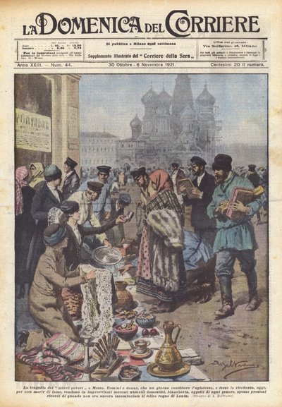 Moskovan uusien köyhien tragedia (väri litho) tekijältä Achille Beltrame