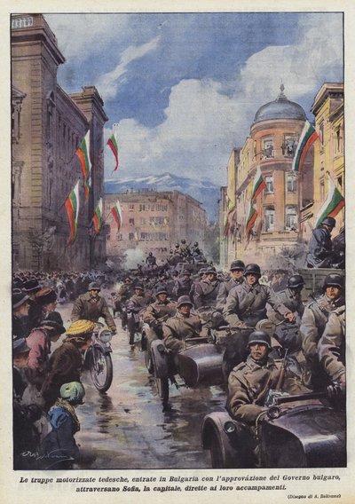 Saksalaiset moottorijoukot, jotka saapuivat Bulgariaan Bulgarian hallituksen luvalla? tekijältä Achille Beltrame
