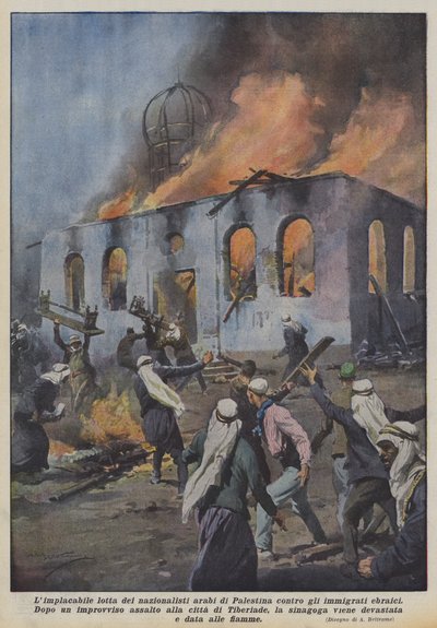 Palestiinan arabinationalistien säälimätön taistelu juutalaisia ​​maahanmuuttajia vastaan tekijältä Achille Beltrame