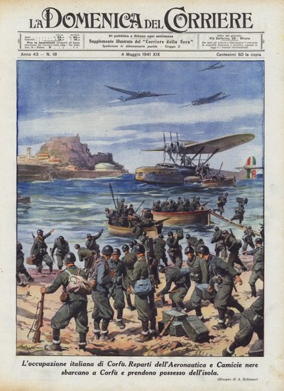 Italian miehitys Korfulla tekijältä Achille Beltrame
