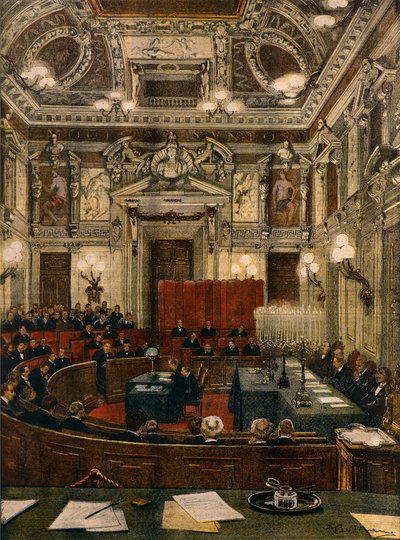 El nou Ajuntament de Milà en sessió, d