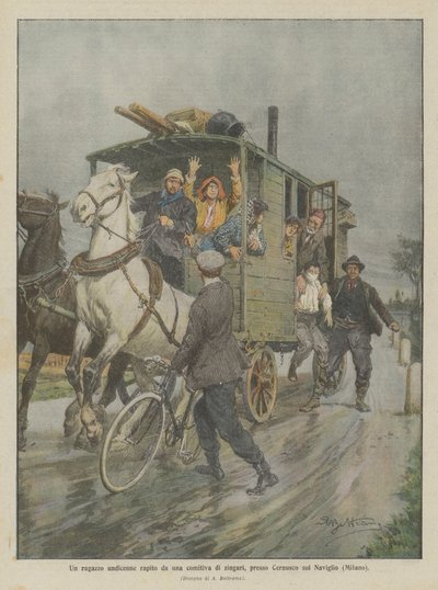 Mustalaisryhmä sieppasi 11-vuotiaan pojan lähellä Cernusco sul Navigliota (Milano) tekijältä Achille Beltrame