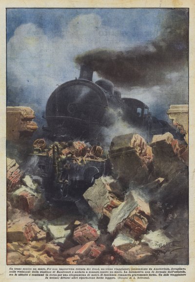 Juna seinää vasten tekijältä Achille Beltrame