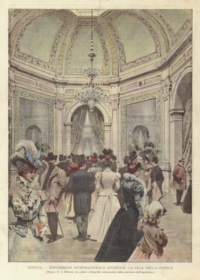 Venetsia, kansainvälinen taidenäyttely, La Sala Della Cupola tekijältä Achille Beltrame