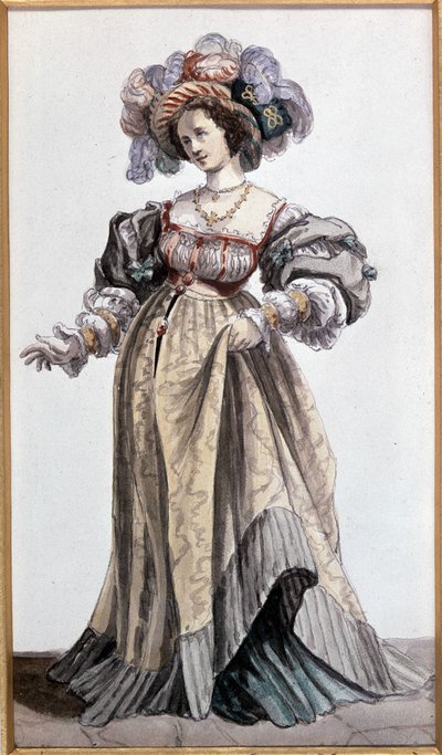 Näyttelijä Marie Dorval, Vignyn rakastaja. Deverian akvarelli. Coll. Francis Aubrere. tekijältä Achille Devéria