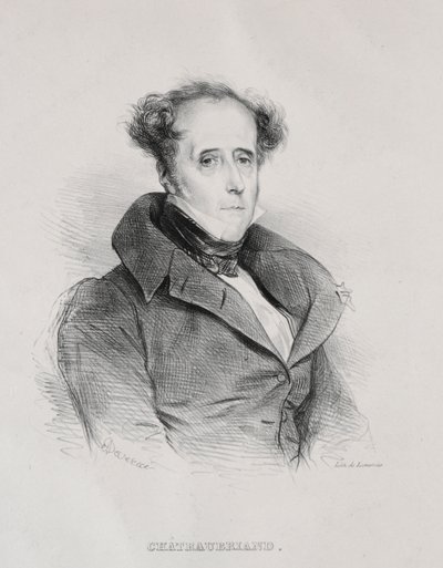 Francois René Auguste Victome de Chateaubriand tekijältä Achille Devéria