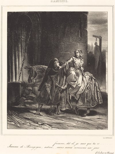 Jeanne Burgundia tekijältä Achille Devéria