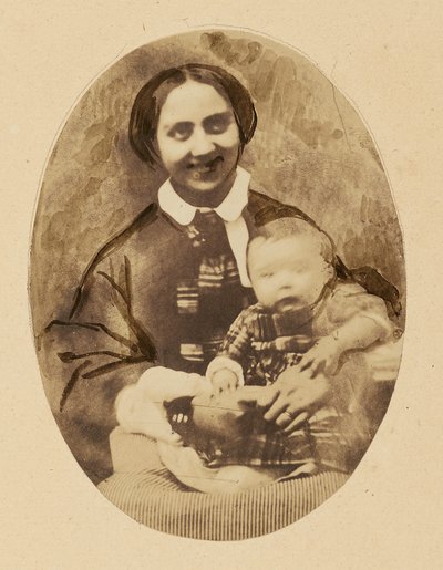 [Muotokuva Marie Devériasta poikansa kanssa] tekijältä Achille Devéria
