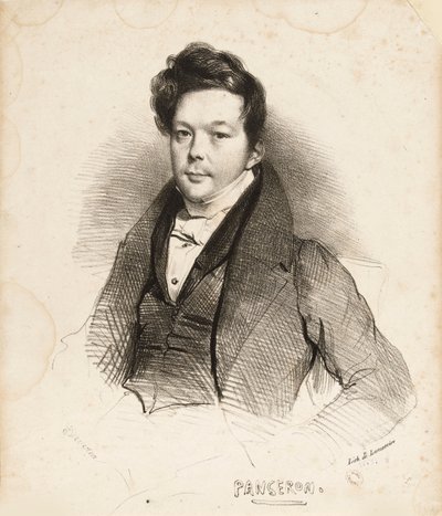 Muotokuva säveltäjä Auguste-Mathieu Panseronista 1796-1859, 1832. tekijältä Achille Devéria