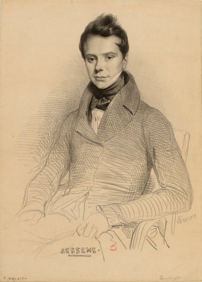 Muotokuva viulisti ja säveltäjä Antoine Bessems 1806-1868, 1832. tekijältä Achille Devéria
