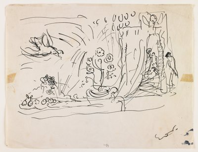 Asetelma kukkien kanssa (kynä ja musta muste) tekijältä Achille Emile Othon Friesz