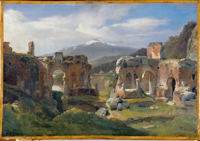 Ruines du theatre de Taormina - Taorminan teatterin rauniot ... tekijältä Achille Etna Michallon