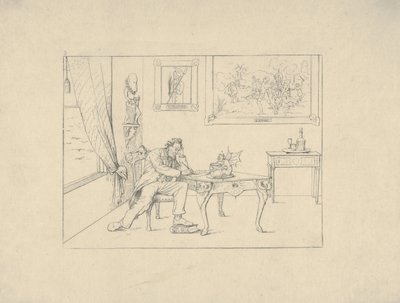 Emansipaatiojulistuksen kirjoittaminen Konfederaation sodan etsauksista, 1861-63. tekijältä Adalbert John Volck