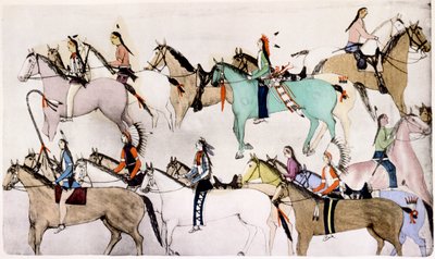 Sioux-soturit "Custerin viimeisellä paikalla", 1876, 1900 tekijältä Adam Bad Heart Buffalo