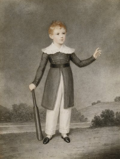 Muotokuva Edward Curriesta pitelemässä krikettimailaa, 1830 tekijältä Adam Buck