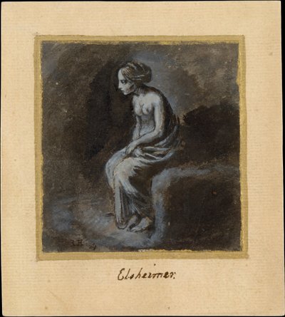 Istuva nuori nainen, 1500-luvun loppu - 1600-luvun alku. tekijältä Adam Elsheimer