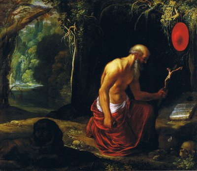 Pyhä Hieronymus erämaassa tekijältä Adam Elsheimer
