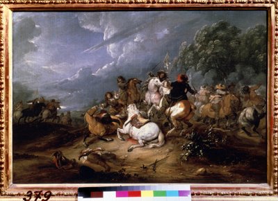 Adam Frans van der Meulenin (1632-1690) maalaus ""Kahakka"" (Cavalry Skirmish) 1660 Pushkin-museo, Moskova tekijältä Adam Frans van der Meulen