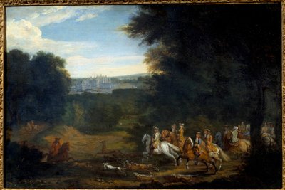 Ludvig XIV metsästää. Adam Francois Van Der Meulenin maalaus tekijältä Adam Frans van der Meulen