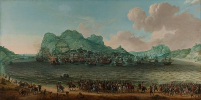 Voitto espanjalaisista lähellä Gibraltaria amiraali Jacob van Heemskerckin komentaman laivaston toimesta, 25. huhtikuuta 1607 tekijältä Adam Willaerts (signed by artist)