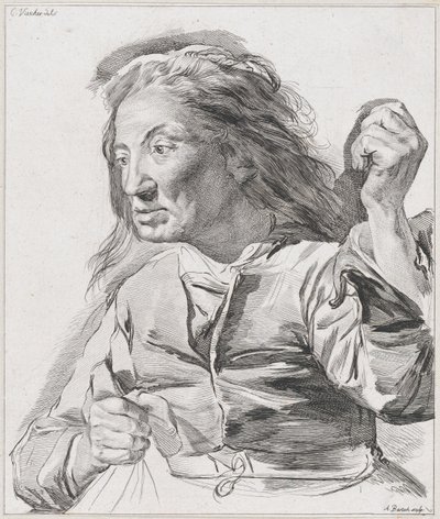 Vanha nainen nyrkissä puristuksissa, 1786. tekijältä Adam von Bartsch