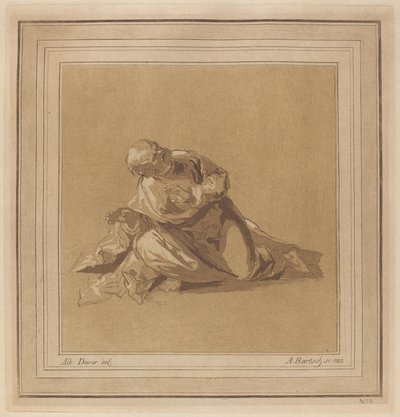 Hiipivä apostoli (Pyhä Pietari) tekijältä Adam von Bartsch, after a drawing formerly attributed to Albrecht Dürer