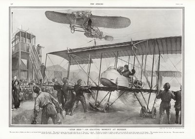 Lähellä onnettomuutta Hendonin lentoasemalla, 1913. tekijältä Addison Thomas Millar