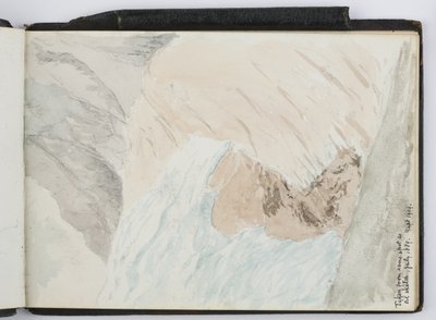 Luonnoskirja vesiväreistä, piirustuksista ja muistiinpanoista, Pohjois- ja Etelä-Amerikka ja Eurooppa, 1909-1910, sidottu vihreään nahkaan (akvarelli) tekijältä Adela Breton