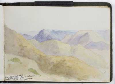 Luonnoskirja vesiväreistä, piirustuksia ja muistiinpanoja, Meksiko, 1896-1898 (akvarelli) tekijältä Adela Breton