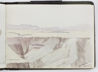 Luonnoskirja vesiväreistä, piirustuksia ja muistiinpanoja, Meksiko, 1896-1898 (akvarelli) tekijältä Adela Breton