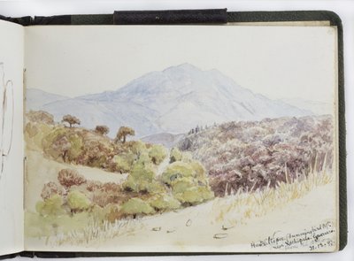 Luonnoskirja vesiväreistä, piirustuksia ja muistiinpanoja, Meksiko, 1896-1898 (akvarelli) tekijältä Adela Breton