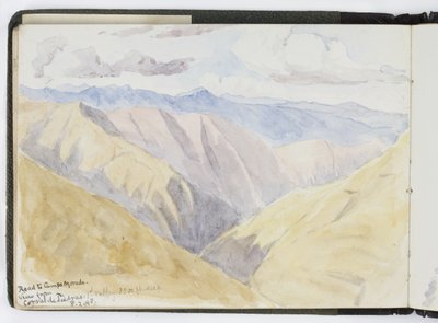 Luonnoskirja vesiväreistä, piirustuksia ja muistiinpanoja, Meksiko, 1896-1898 (akvarelli) tekijältä Adela Breton