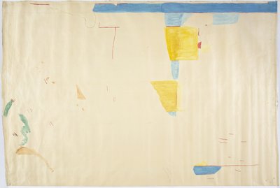 Maalauksen jäljitys keskuspaneelista, East Wall, Jaguaarien ylempi temppeli, Chichen Itza, Meksiko (läpinäkyvä akvarelli   ja grafiitti) tekijältä Adela Breton