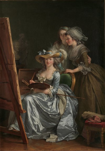 Omakuva, jossa on kaksi oppilasta, Marie Gabrielle Capet ja Marie Marguerite Carreaux de Rosemond tekijältä Adelaide Labille Guiard