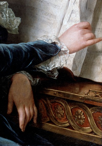 The Comtesse de Selve Making Music, yksityiskohta, 1787. tekijältä Adelaide Labille Guiard