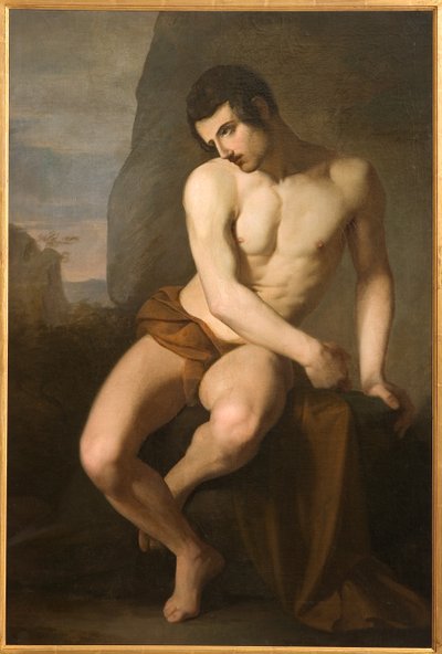 Mies alaston (Prometheus) (öljy kankaalle) tekijältä Adeodato Malatesta or Malatesti