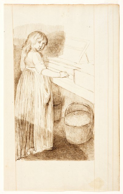 Tyttö soittaa fortepianoa tekijältä Adélaïde Marie Anne Castellas Moitte
