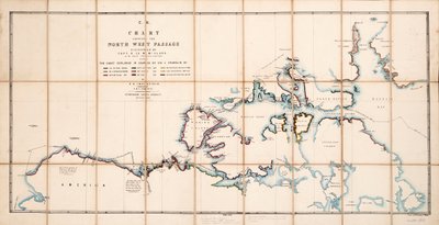Kartta, jossa näkyy kapteeni R. Le M. McCluren HMS "Investigator" -aluksella löytämä Luoteisväylä. tekijältä Admiral Edward Augustus Inglefield