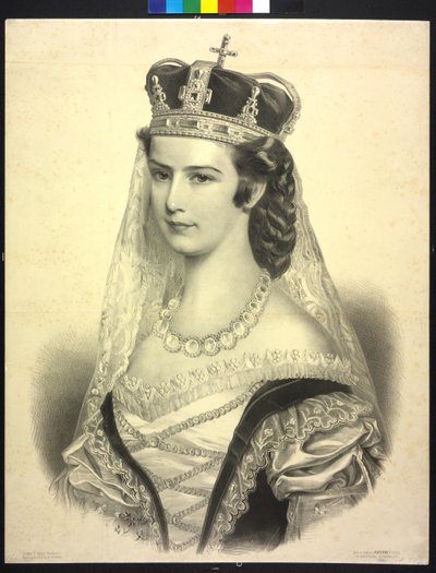 Itävallan keisarinna Elisabeth (litografia) tekijältä Adolf Dauthage