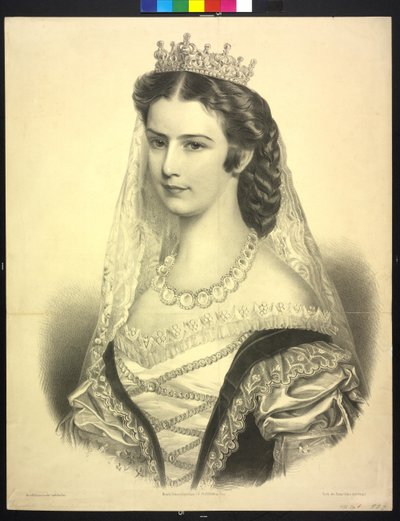 Itävallan keisarinna Elisabeth (litografia) tekijältä Adolf Dauthage
