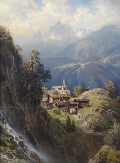 Dorf in Berner Alpen tekijältä Adolf Mosengel
