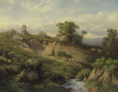 Valley Slope ja Rock Fall, 1861 tekijältä Adolf Mosengel