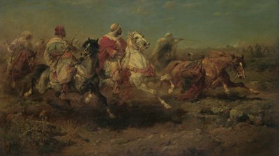 The Attack (öljy pellavalle) tekijältä Adolf Schreiyer