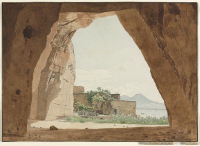 Vesuvius ja Napolinlahti luolasta, 1820. tekijältä Adolf von Heydeck